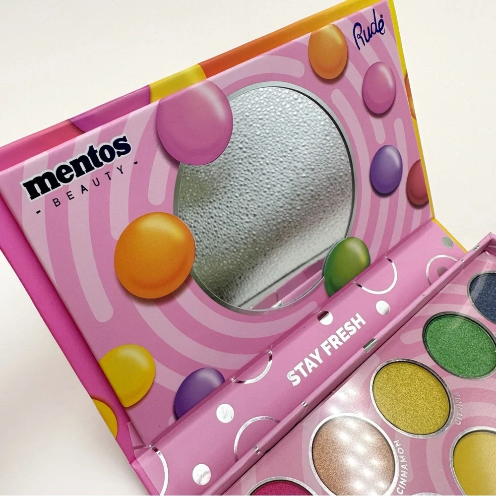 Rude Cosmetics Mentos Mixed Fruit Neon Eyeshadow Palette  Rainbow Shimmer Gift